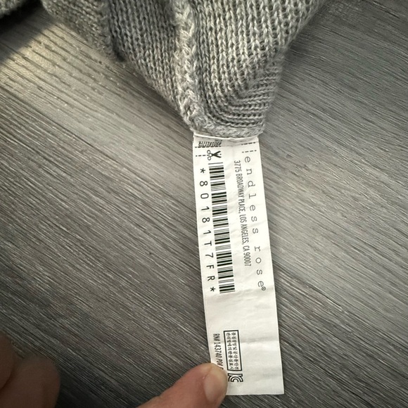 Endless Rose Light Gray Knit Top - Picture 9 of 10